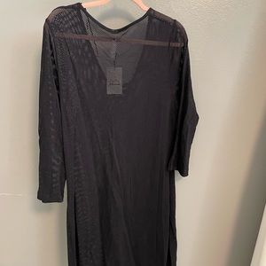 Black mesh swim cover up